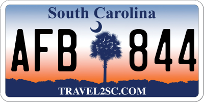 SC license plate AFB844