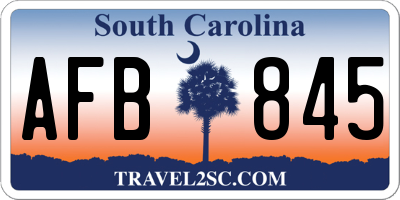SC license plate AFB845