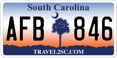 SC license plate AFB846