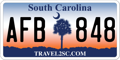 SC license plate AFB848