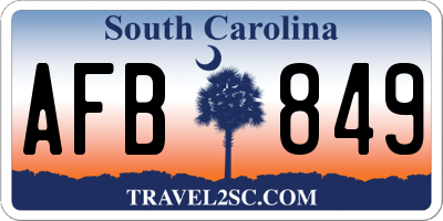 SC license plate AFB849