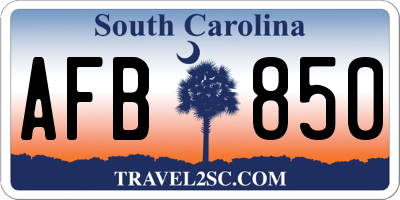 SC license plate AFB850