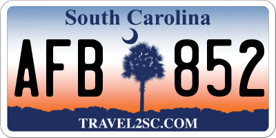 SC license plate AFB852
