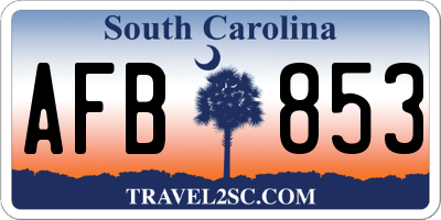 SC license plate AFB853