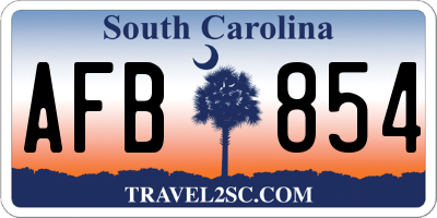 SC license plate AFB854