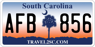 SC license plate AFB856