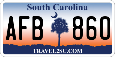 SC license plate AFB860