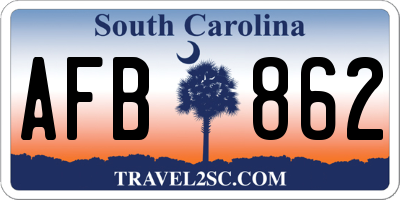 SC license plate AFB862