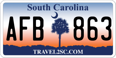 SC license plate AFB863