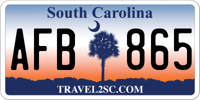 SC license plate AFB865