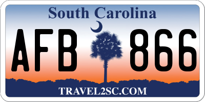 SC license plate AFB866