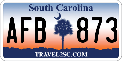 SC license plate AFB873