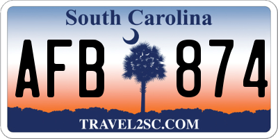 SC license plate AFB874
