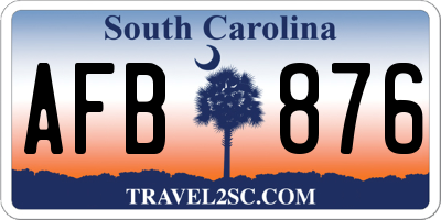SC license plate AFB876