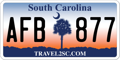 SC license plate AFB877