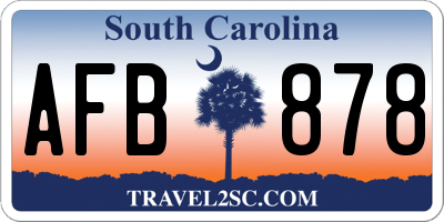 SC license plate AFB878