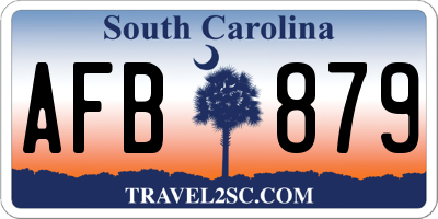 SC license plate AFB879