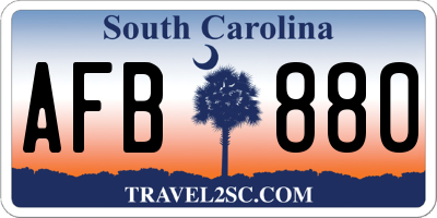 SC license plate AFB880