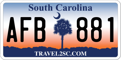 SC license plate AFB881