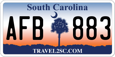 SC license plate AFB883