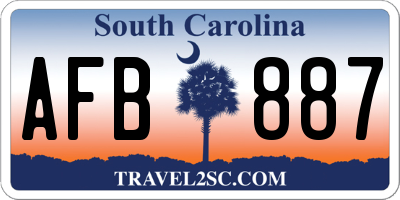 SC license plate AFB887