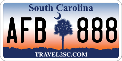 SC license plate AFB888