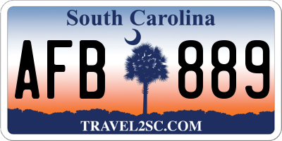 SC license plate AFB889