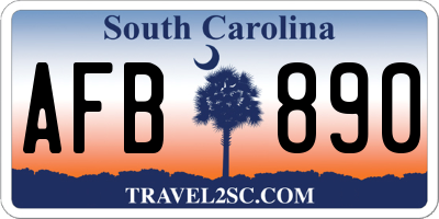 SC license plate AFB890