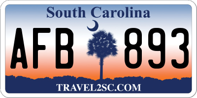 SC license plate AFB893