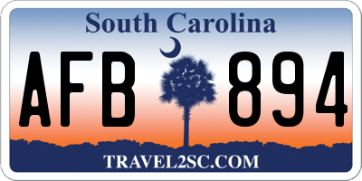 SC license plate AFB894