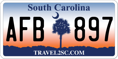 SC license plate AFB897