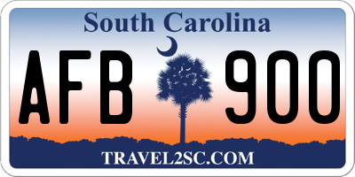 SC license plate AFB900