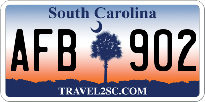 SC license plate AFB902