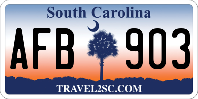 SC license plate AFB903