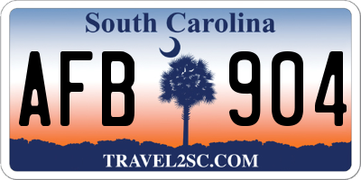SC license plate AFB904