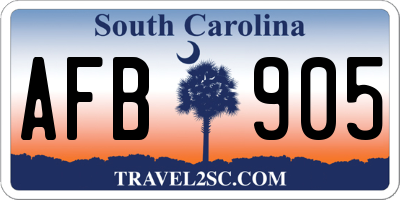 SC license plate AFB905