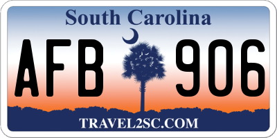 SC license plate AFB906