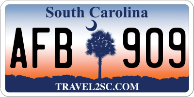 SC license plate AFB909
