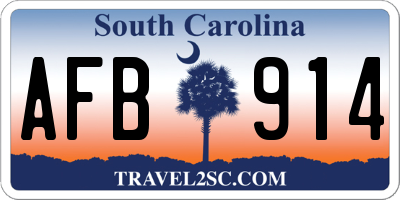 SC license plate AFB914