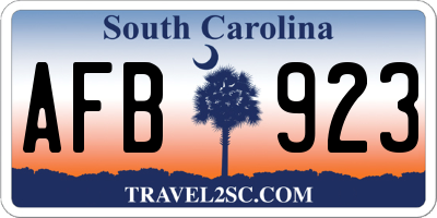 SC license plate AFB923