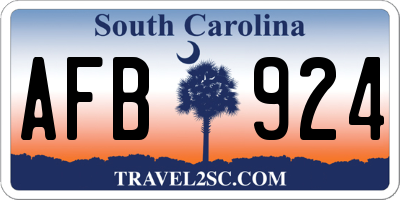 SC license plate AFB924