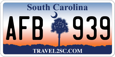 SC license plate AFB939