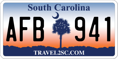 SC license plate AFB941