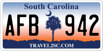 SC license plate AFB942