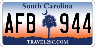 SC license plate AFB944