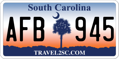 SC license plate AFB945