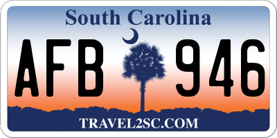 SC license plate AFB946