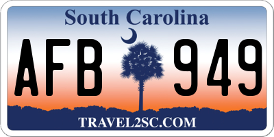 SC license plate AFB949