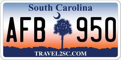 SC license plate AFB950