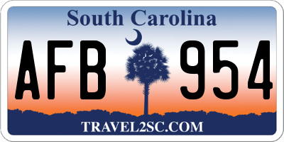 SC license plate AFB954